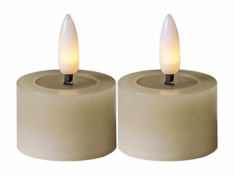 STAR TRADING LED-Kerze Flamme Flow (Set, 2-tlg), beige 3D Flamme 6/18h Time günstig online kaufen