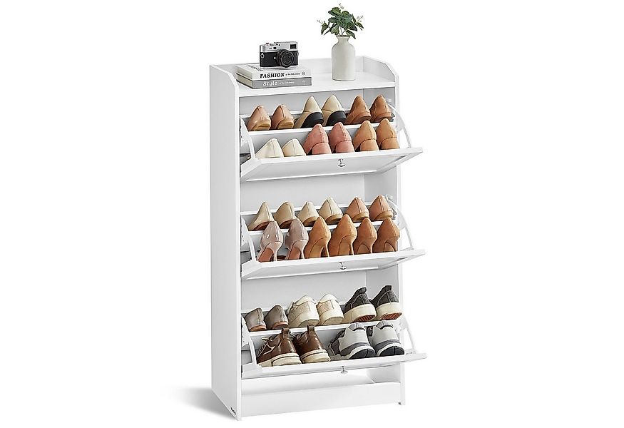 VASAGLE Schuhschrank Schuhschrank 3 Klappen, Schuhregal, 24 x 60 x 108 cm günstig online kaufen