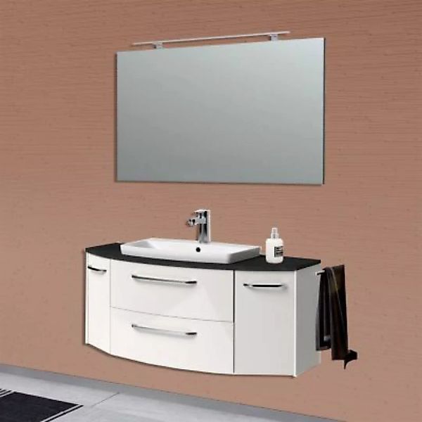 Lomadox Badezimmermöbel abgerundet SEVILLA-66 in weiß Hochglanz, B/H/T: ca. günstig online kaufen