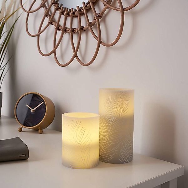Pauleen LED Dekolicht »LED-Kerze Cosy Feather, 2er Set«, Wachskerze mit Tim günstig online kaufen