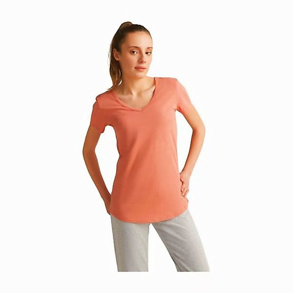 Leela COTTON T-Shirt Flammé V Neck Shirt günstig online kaufen