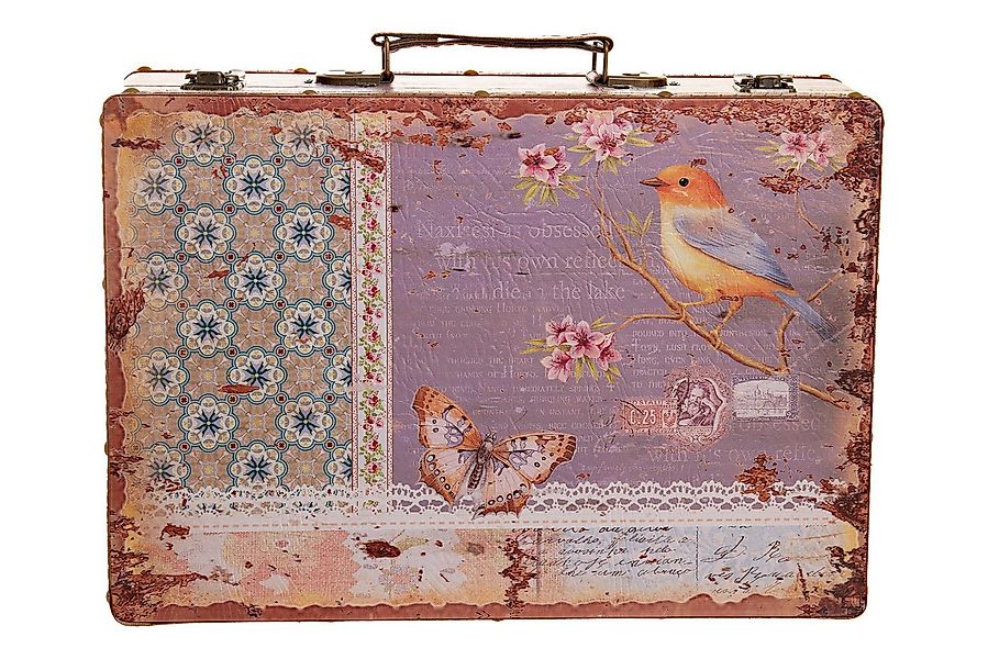 BIRENDY Dekoobjekt Truhe Kiste KD1290 Vogel Koffer Holztruhe mit Kunstleder günstig online kaufen
