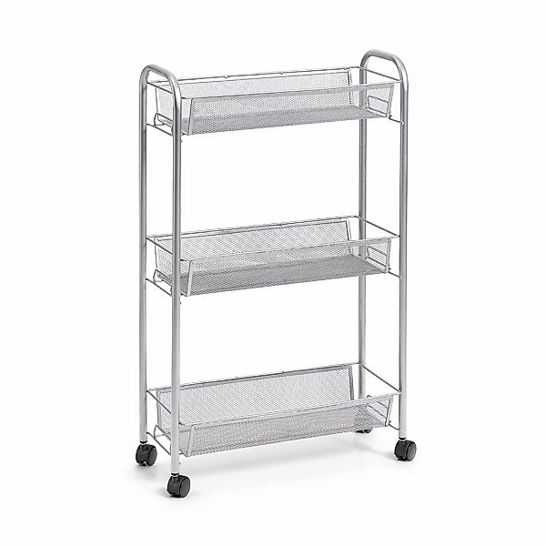 Zeller Rollwagen Mesh 3-lagig 70,5 cm x 17 cm x 44 cm Silber günstig online kaufen