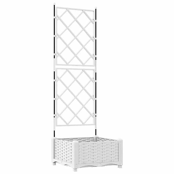 vidaXL Garten-Pflanzgefäß Weiß 40 x 40 x 125,5 cm Stahl 42002903 günstig online kaufen