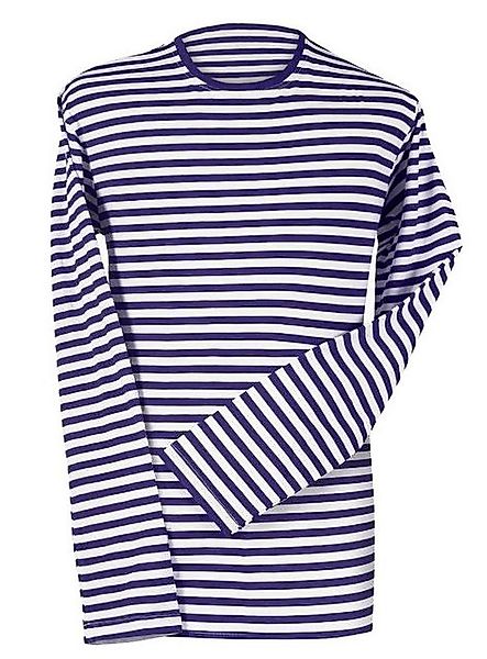 thetru T-Shirt Herren Ringelshirt langarm blau-weiß – alltagstaug Gestreift günstig online kaufen