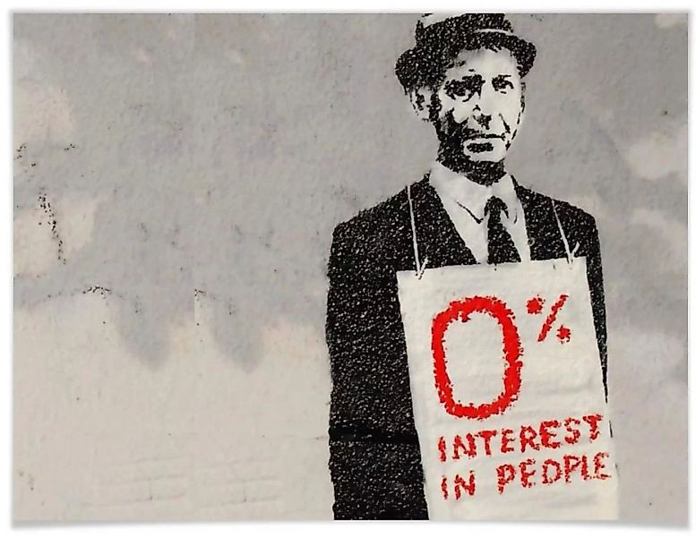 Wall-Art Poster »Graffiti Bilder Zero interest in people«, Schriftzug, (1 S günstig online kaufen