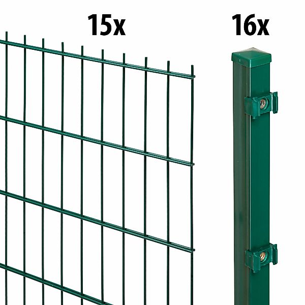 GARDEN N MORE Doppelstabmattenzaun "Standard", Zaun, 15 Elemente für 30 m, günstig online kaufen