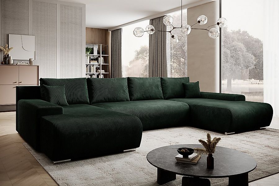 PROMETO Möbel Ecksofa Credo Ecksofa U-Form, mit Schlaffunktion und Bettkast günstig online kaufen