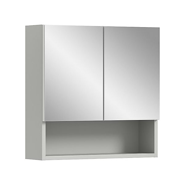 Spiegelschrank m. 2 Türen 55 cm x 55 cm x 17 cm Hellgrau-Grau günstig online kaufen
