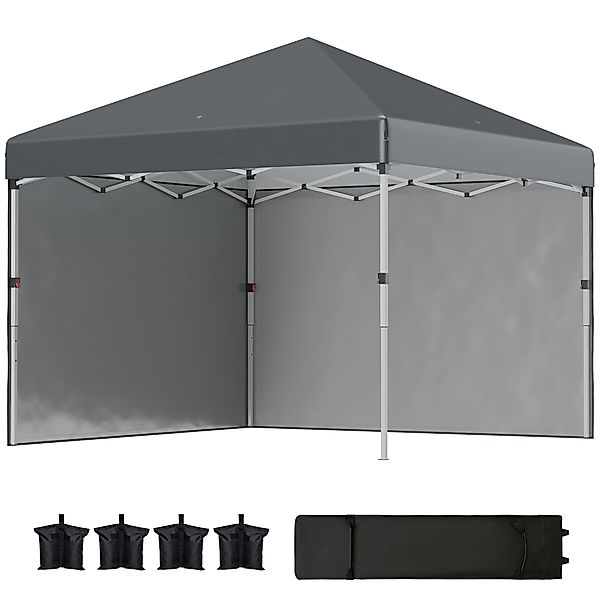 Outsunny Faltpavillon 2,97 x 2,97 m mit Seitenwänden, UV-Schutz Campingzelt günstig online kaufen