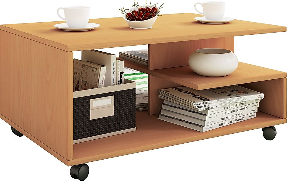 VCM Couchtisch Holz Sofatisch Couchtisch Rollen günstig online kaufen