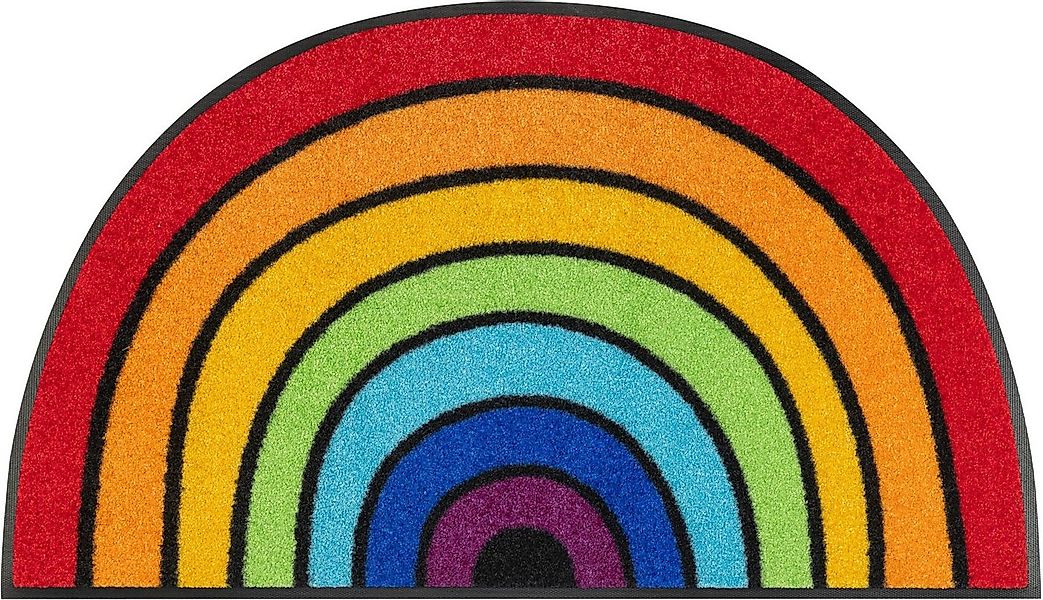 wash+dry by Kleen-Tex Fußmatte Round Rainbow, halbrund, Höhe: 7 mm, Schmutz günstig online kaufen