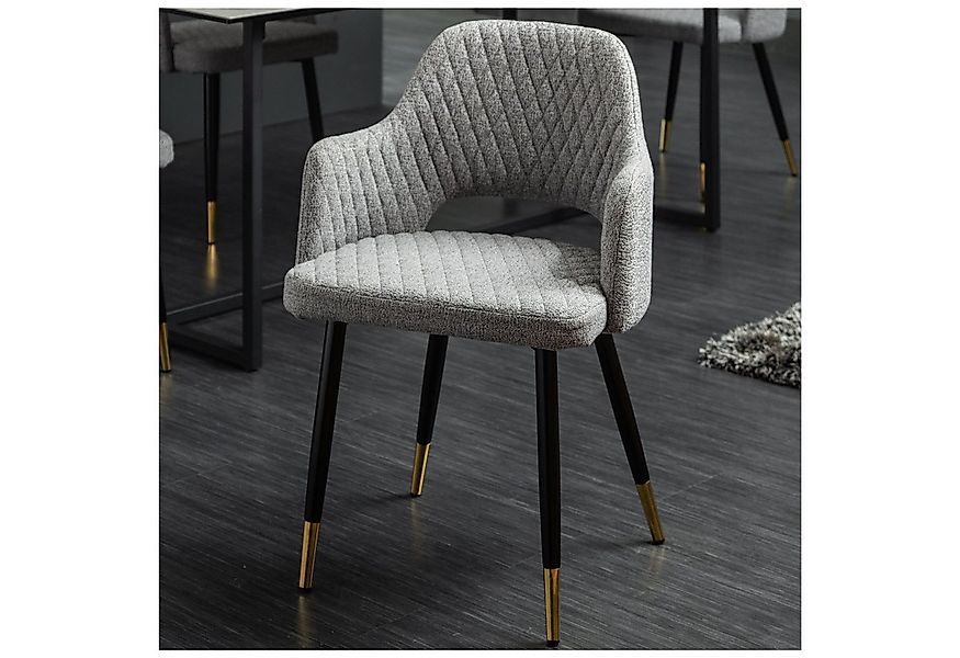 riess-ambiente 4-Fußstuhl PARIS hellgrau / schwarz gold (Einzelartikel, 1 S günstig online kaufen