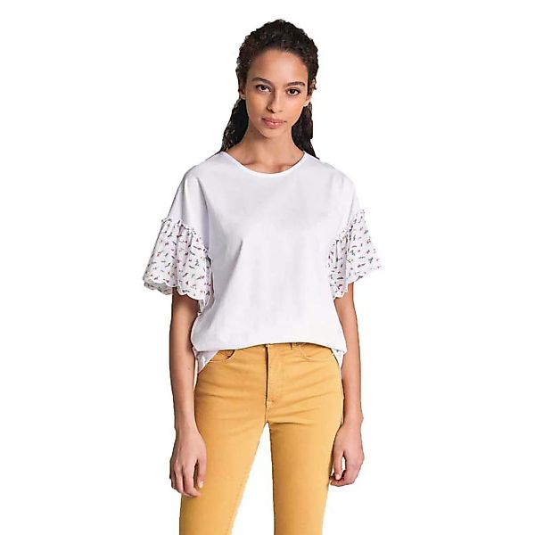 Salsa Jeans Frills And Stitching Kurzärmeliges T-shirt M White günstig online kaufen