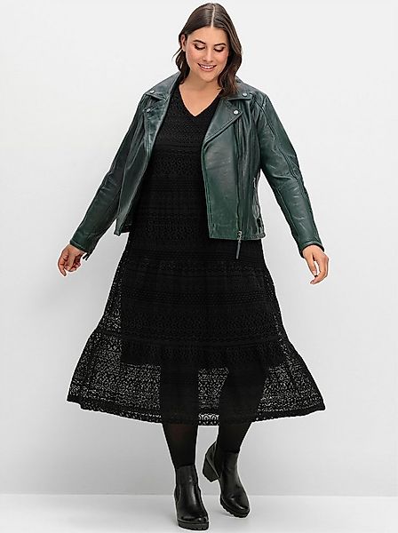 Sheego Jerseykleid Spitzenkleid 3/4-Arm günstig online kaufen