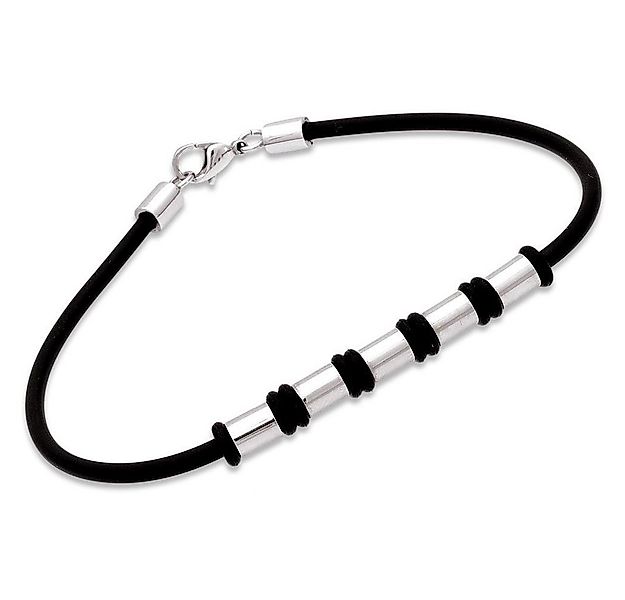 Unique Armband Armband Kautschuk Edelstahlelement 23cm KS0050 günstig online kaufen
