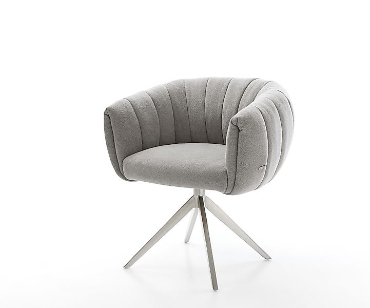 Drehstuhl Jada-Flex Strukturstoff Soft Grau Kreuzgestell breit Edelstahl 36 günstig online kaufen