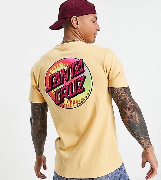Santa Cruz – Classic Dot – T-Shirt in Pfirsich mit rundem Logo in Batikopti günstig online kaufen