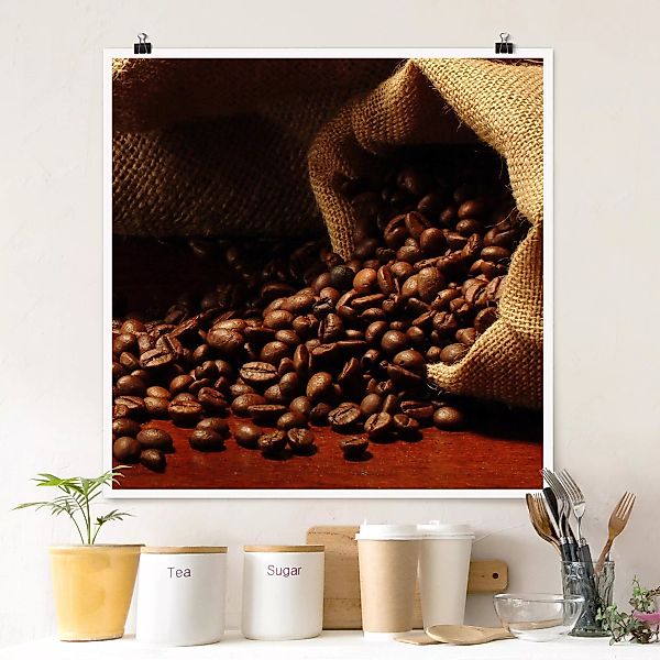 Poster Küche - Quadrat Dulcet Coffee günstig online kaufen