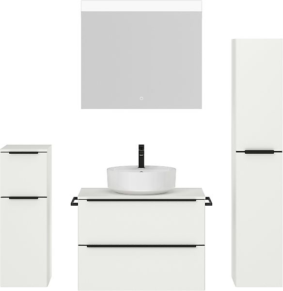 nobilia® Badmöbel-Set »Alvene« vormontiert, mit Soft-Close, 4 Stk. tlg. ink günstig online kaufen