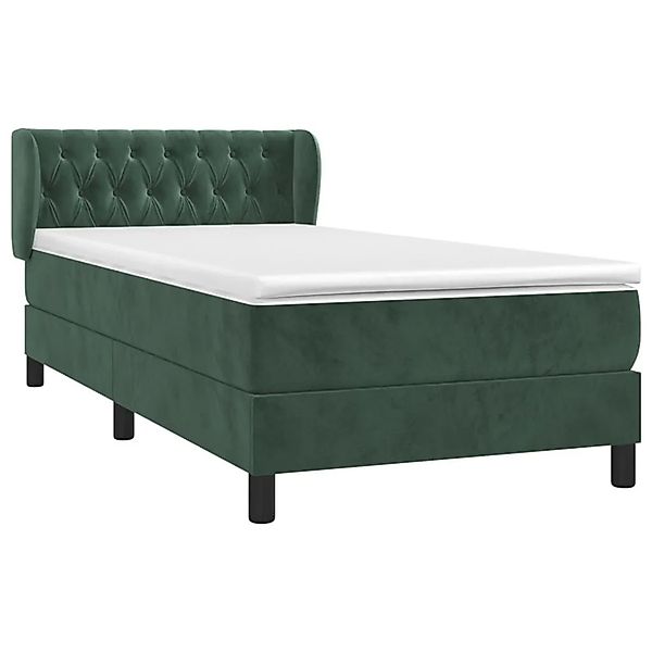 vidaXL Boxspringbett mit Matratze Dunkelgrün 90x190 cm Samt 3127646 günstig online kaufen