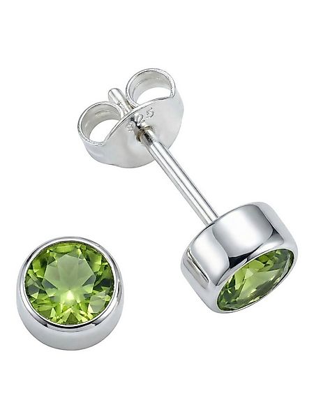 mantraroma Paar Ohrstecker SAMA rund klein aus 925 Silber mit Peridot (Paar günstig online kaufen