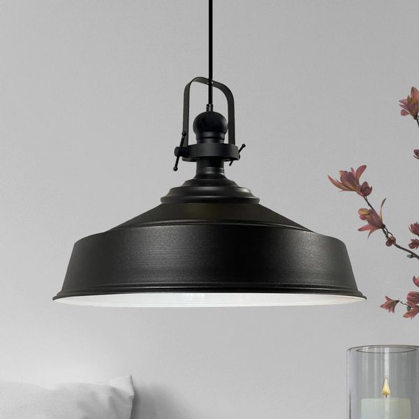 Bamyum Pendelleuchte Pendelleuchte Schwarz-Asletl Hängelampe Metall günstig online kaufen