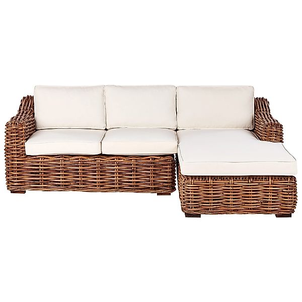 Beliani Gartensofa Beige Naturfarben Weiss 150x230x85 günstig online kaufen