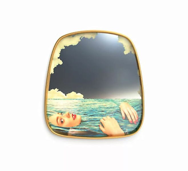 Spiegel Toiletpaper metall glas bunt gold spiegel / Sea Girl - 54 x 59 cm - günstig online kaufen
