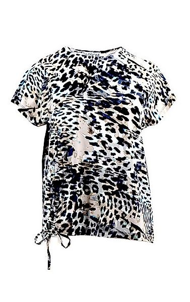 Passioni Print-Shirt Leopardenprint T-Shirt im Denim Farbverlauf Tunnelzug günstig online kaufen