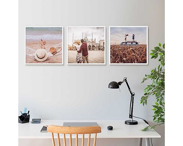 PHOTOLINI Bilderrahmen 3er Set modern mit bruchsicherem Acrylglas, Holz MDF günstig online kaufen