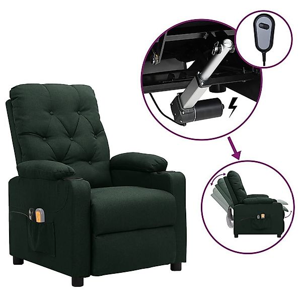 vidaXL Massagesessel Elektrischer Massagesessel Dunkelgrün Stoff günstig online kaufen