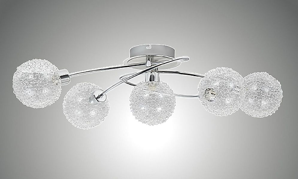 TRANGO LED Deckenleuchte, 5-flammig Deckenleuchte Chromoptik 1002-58 AMELIA günstig online kaufen
