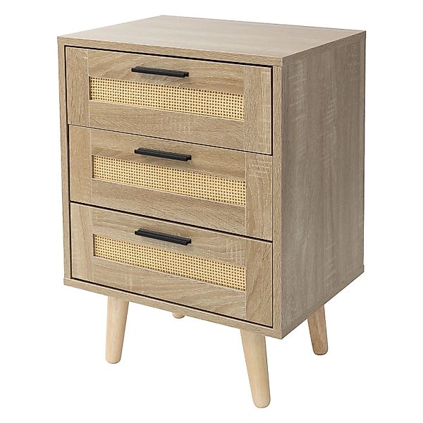 ML-Design Nachttisch mit 3 Schubladen 45x63x34 cm Eiche Optik Schrank günstig online kaufen