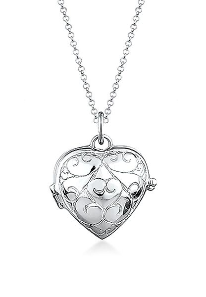 Elli Kette mit Anhänger Herz-Medaillon Amulett günstig online kaufen