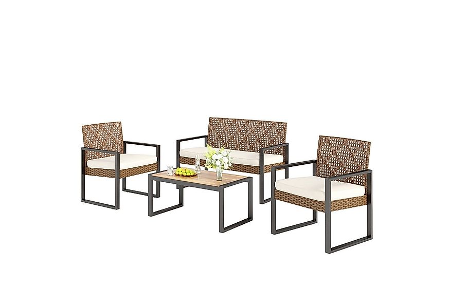 PHI VILLA Gartenlounge-Set, (4 Personen Outdoor Lounge Möbel Gartensofa, mi günstig online kaufen