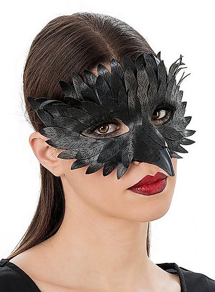 CHAKS Verkleidungsmaske Schwarze Krähe Halbmaske, Elegante Maske für düster günstig online kaufen