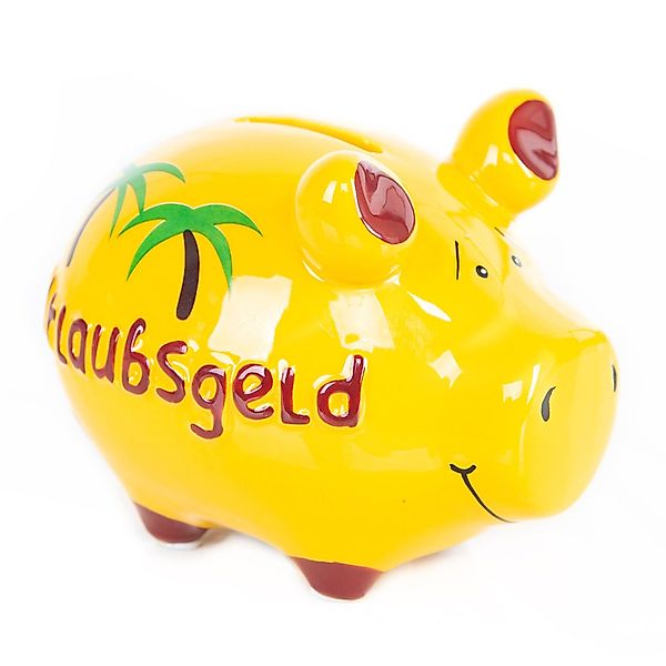 Logbuch-Verlag Dekofigur Sparschwein Urlaubsgeld gelb Urlaub günstig online kaufen