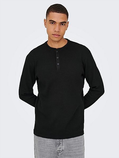 ONLY & SONS Langarmshirt ONSTOBIE REG LS HENLEY TEE NOOS Baumwollmischung, günstig online kaufen