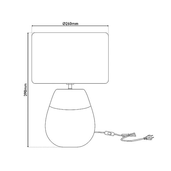 näve Tischleuchte Bronco, ohne Leuchtmittel, Keramikfuß mit goldenem Prägem günstig online kaufen