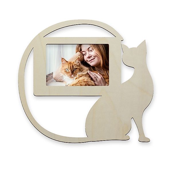Namofactur Bilderrahmen Katze Fotorahmen aus Holz, günstig online kaufen