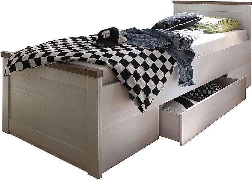 Begabino Jugendbett "Luca, Stauraumbett, Landhaus Design, 90x200cm TOPSELLE günstig online kaufen