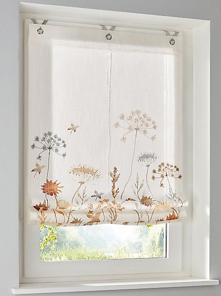 Rollo Raffrollo ., heine, halbtransparent, Ösen mit Fensterhaken günstig online kaufen