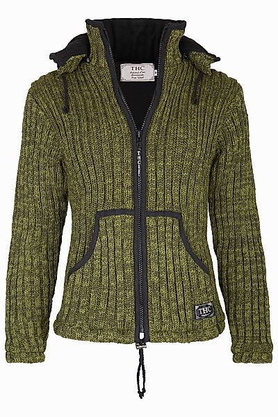 THC Natural Line Strickjacke Schafwollstrickjacke grün günstig online kaufen