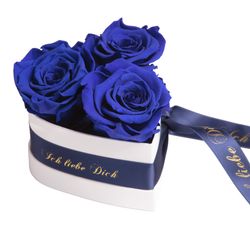 Kunstblume Rosenbox Herz 3 infinity Rosen günstig online kaufen