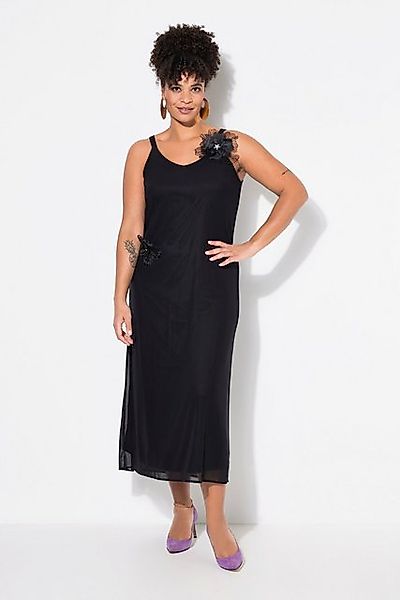 MIAMODA Jerseykleid Mesh-Maxikleid A-Linie abnehmbare 3D-Blüten günstig online kaufen