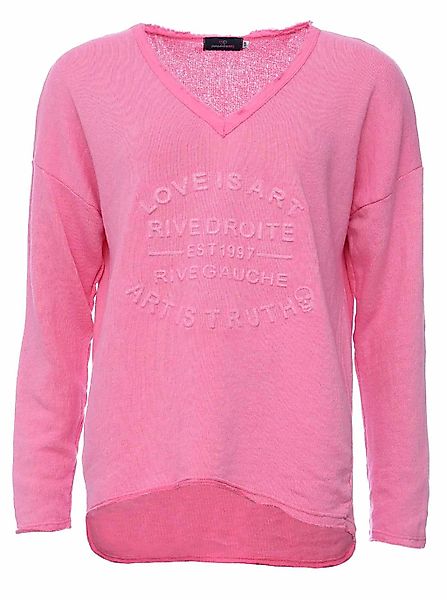 Zwillingsherz Sweatshirt mit ausgefranstem V-Ausschnitt im Vintage Look günstig online kaufen