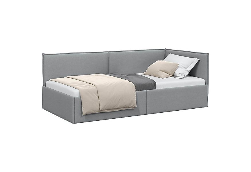 vidaXL Bett Eckbettgestell mit Kopfteil Hellgrau 80 x 200 cm Samt (1-tlg) günstig online kaufen