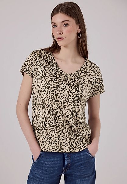 STREET ONE STUDIO T-Shirt mit abgerundetem V-Ausschnitt günstig online kaufen