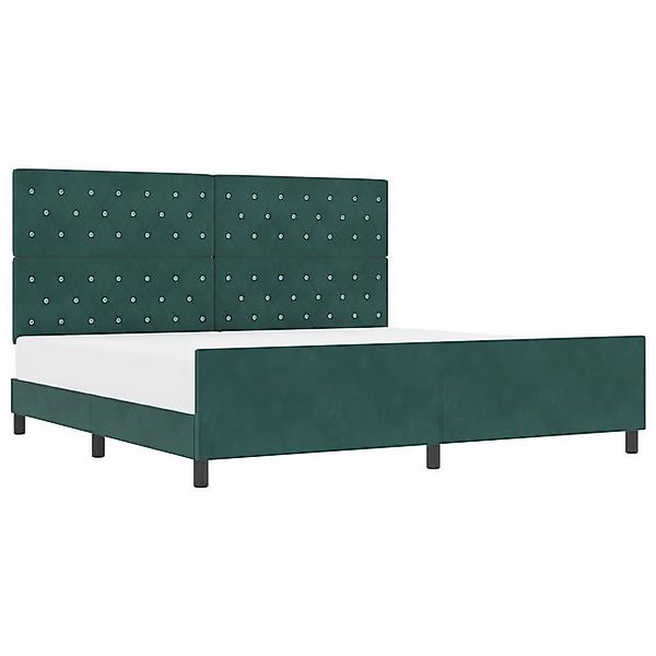 vidaXL Bett Bettgestell Dunkelgrün 200x200 cm Samt (1-tlg) günstig online kaufen